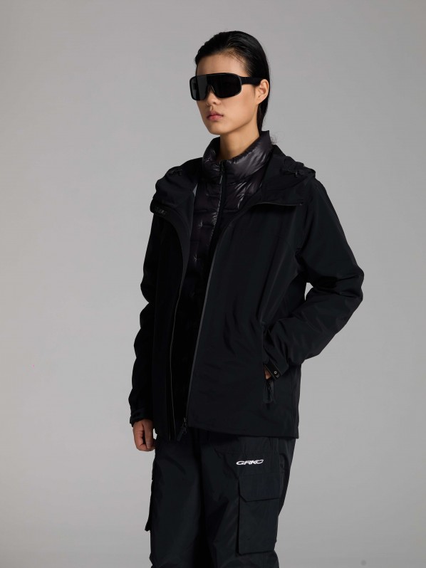 3001 Outdoor windbreaker with down lining black 3001 Outdoor windbreaker with down lining black