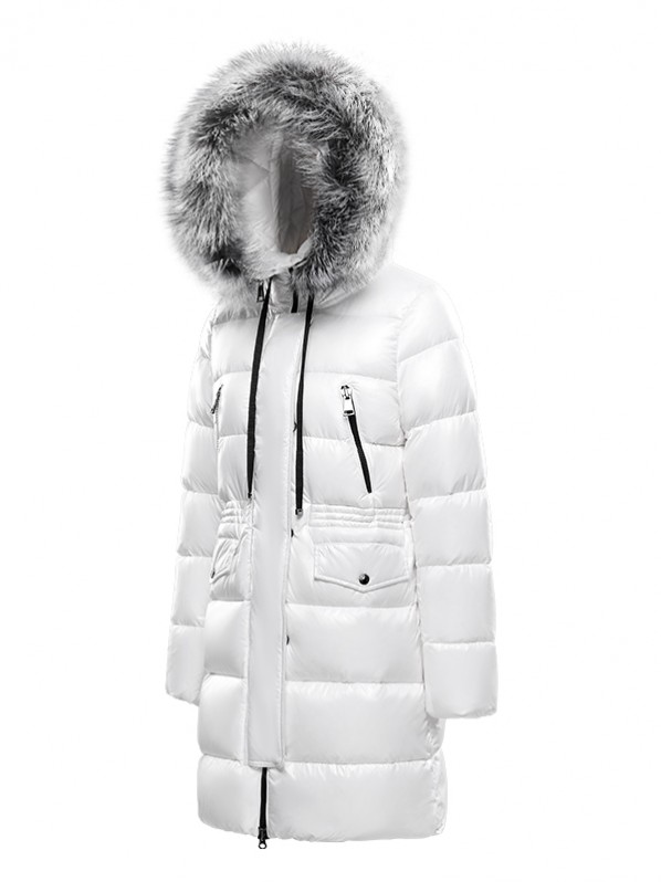 Long Duck Down Jacket With Fur Long Duck Down Jacket With Fur
