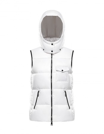 Short Down Vest with Hoodie