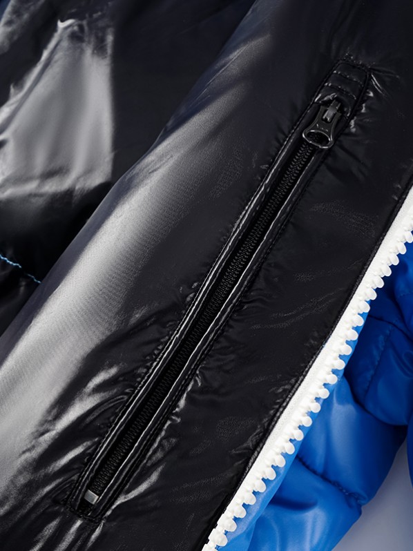 Two-tone puffy down jacket Two-tone puffy down jacket
