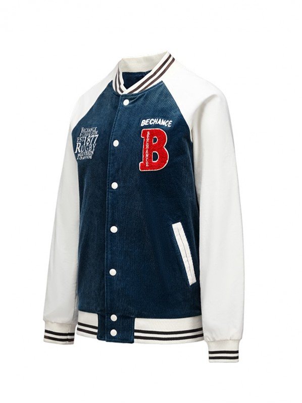 Corduroy embroidered letter jacket Corduroy embroidered letter jacket