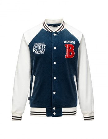Corduroy embroidered letter jacket