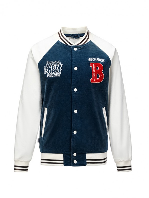 Corduroy embroidered letter jacket Corduroy embroidered letter jacket