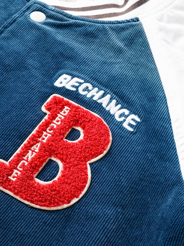 Corduroy embroidered letter jacket Corduroy embroidered letter jacket