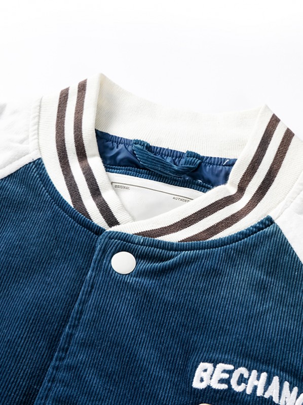 Corduroy embroidered letter jacket Corduroy embroidered letter jacket