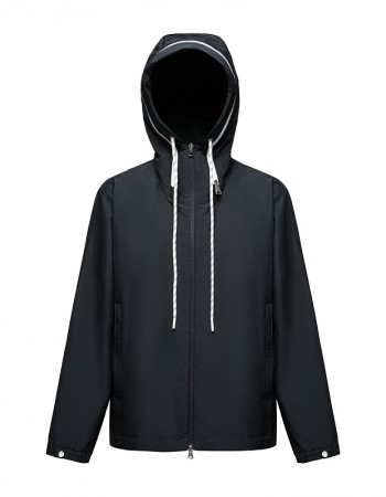 Hooded hardshell outdoor jacket