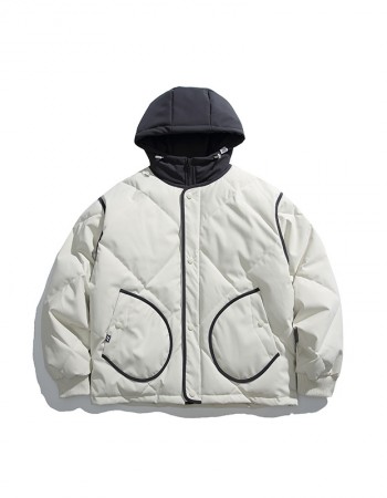 Quilted jacket with hoodie