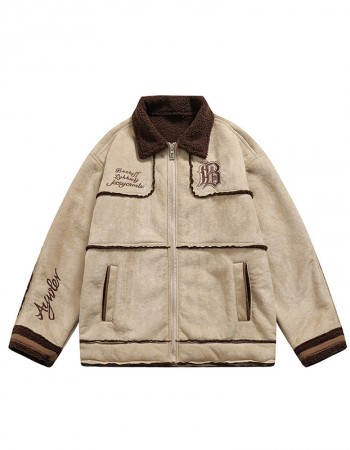 Suede letter jacket fall
