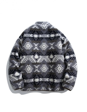 Polar fleece stand collar jacket