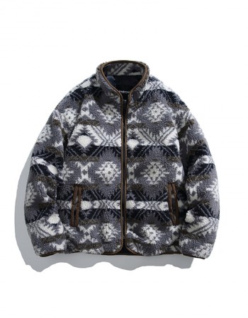 Polar fleece stand collar jacket