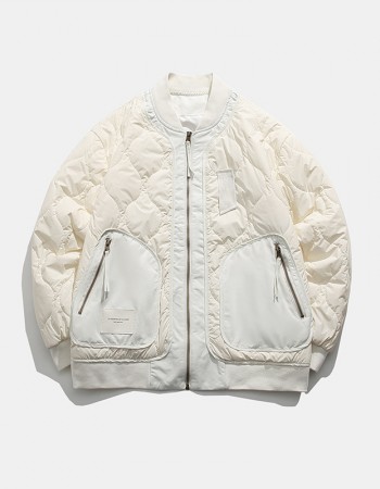 Puffer quilted stand-up collar down jacket