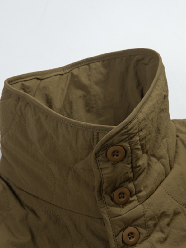 Green quilted cotton jacket Green quilted cotton jacket