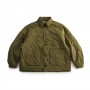 Green quilted shirt style cotton jacket