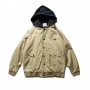 Khaki baseball jacket with hoodie