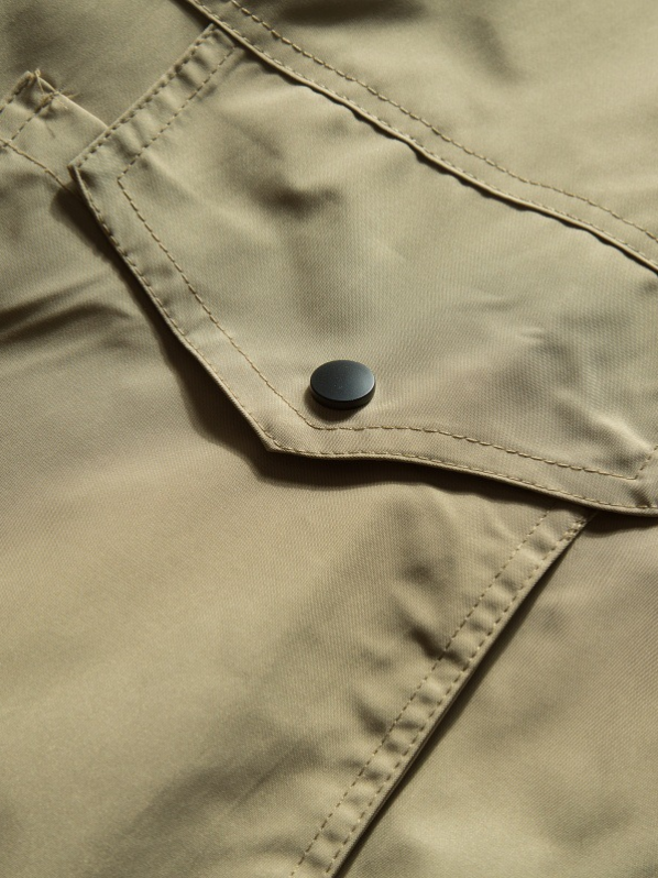 Khaki baseball jacket with hoodie Khaki baseball jacket with hoodie