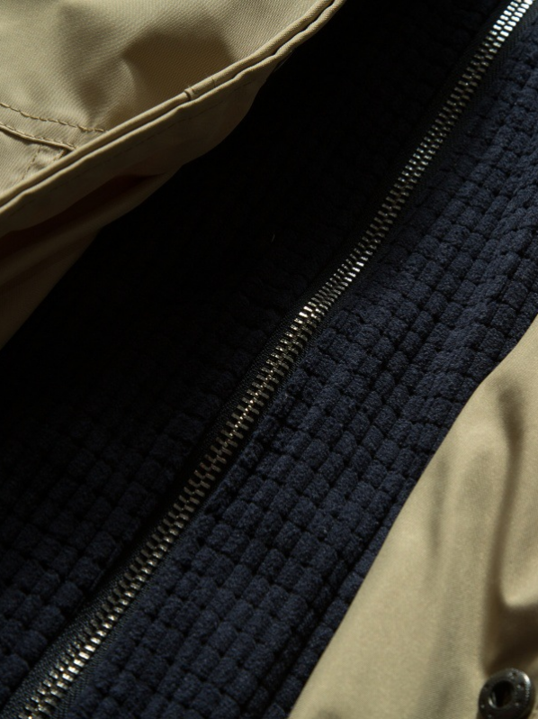 Khaki baseball jacket with hoodie Khaki baseball jacket with hoodie
