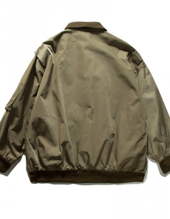 Military green baseball jacket