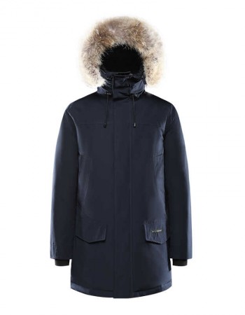 men's wolf fur down parka