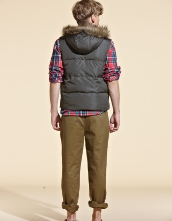 Gray vest with hoodie