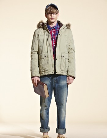 light green padded jacket