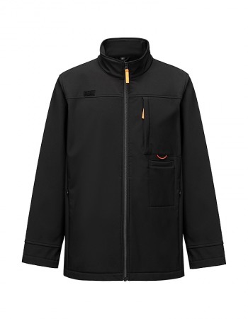 Black jacket with standing collar