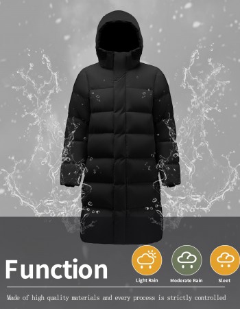 2360 Duck Down Long Down Jacket Matte Black