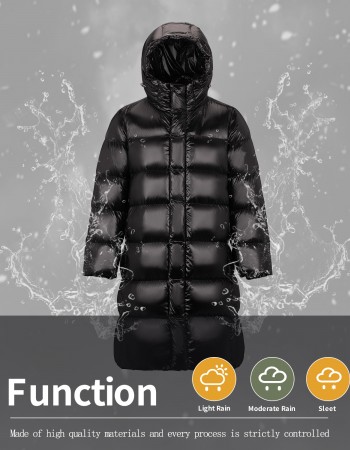 2360 Duck Down Long Down Jacket Black