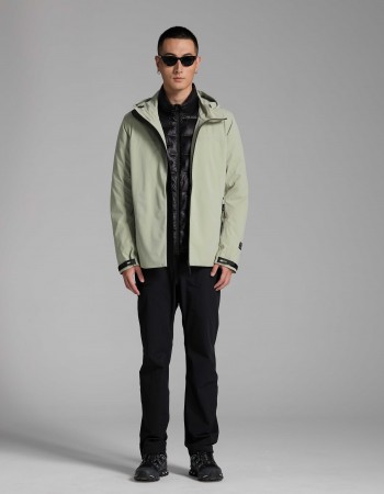3001 Outdoor windbreaker with down lining green