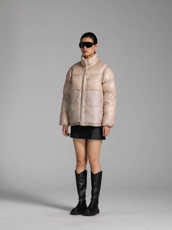 3006 Detachable sleeve down jacket rose 3006 Detachable sleeve down jacket rose