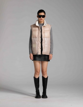 3006 Detachable sleeve down jacket rose