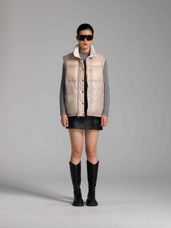 3006 Detachable sleeve down jacket rose 3006 Detachable sleeve down jacket rose