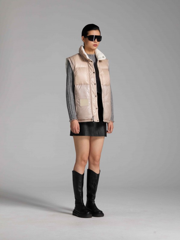 3006 Detachable sleeve down jacket rose 3006 Detachable sleeve down jacket rose