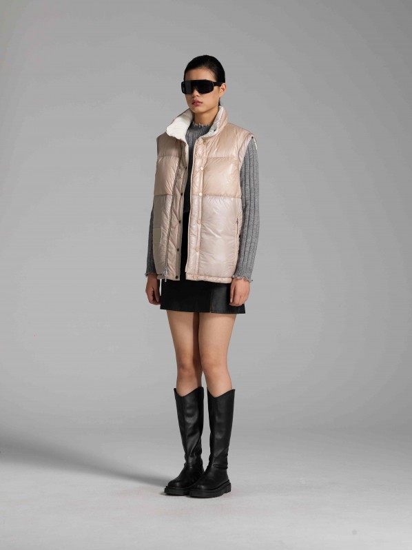 3006 Detachable sleeve down jacket rose 3006 Detachable sleeve down jacket rose