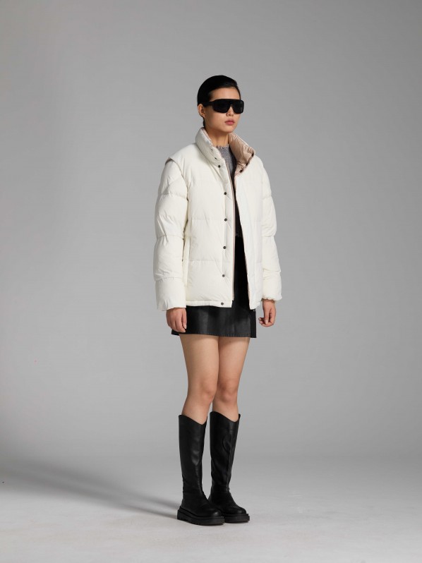 3006 Detachable sleeve down jacket white 3006 Detachable sleeve down jacket white