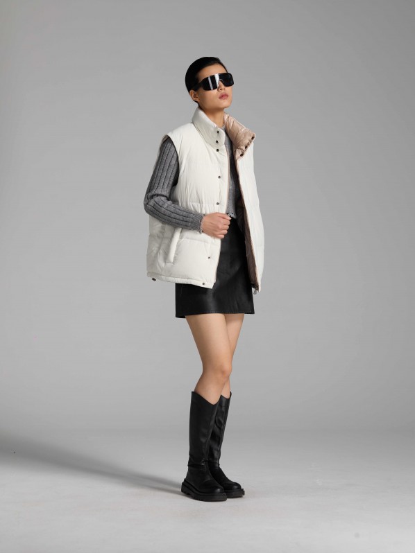 3006 Detachable sleeve down jacket white 3006 Detachable sleeve down jacket white