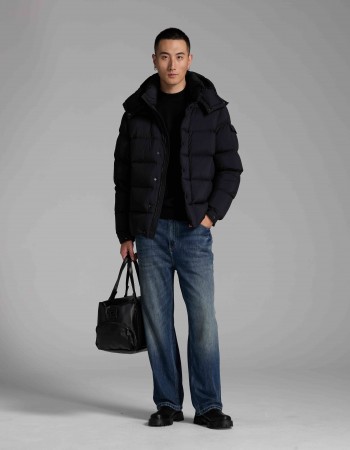 3017 men short black down jacket 