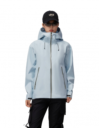 women blue hardshell windbreaker
