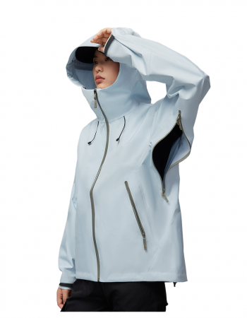women blue hardshell windbreaker