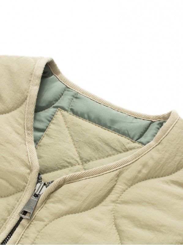 Quilted collarless jacket Quilted collarless jacket