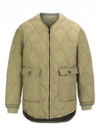 Quilted collarless jacket